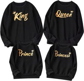 img 4 attached to 👑 PopReal King Queen Matching Couple Shirts: Perfect Valentine's Day Outfits for the Whole Family