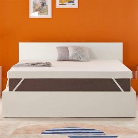 img 4 attached to 🛏️ OYT 4-Inch Gel Memory Foam Mattress Topper for Cool & Pressure-Relieving Sleep, Full Size - Includes Removable & Washable Cover, Shipped in a Box