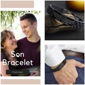img 1 attached to 🎁 Inspirational Bracelets Engraved, Personalized Gifts for Son, Daughter, Husband, Wife - Mom and Dad's Bracelets, Son Graduation Gift, Birthday Surprise