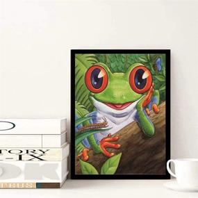 img 3 attached to 🐸 NYEBS 5D DIY Diamond Painting Kit for Kids - Lovely Frog Rhinestone Embroidery, Round Drill Animal Design, 10X12 inches, Ideal for Wall Decoration