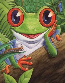 img 4 attached to 🐸 NYEBS 5D DIY Diamond Painting Kit for Kids - Lovely Frog Rhinestone Embroidery, Round Drill Animal Design, 10X12 inches, Ideal for Wall Decoration