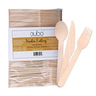 🌱 biodegradable disposable wooden cutlery utensils - (pack of 220) eco-friendly compostable silverware kit for parties and events logo