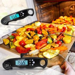 img 2 attached to 🔥 Electype Waterproof Dual Probe Instant Read Meat Thermometer - Ultra Fast, with Alarm Function and Backlight Calibration - Ideal for Grilling, Outdoor Cooking, BBQ (2-Black)