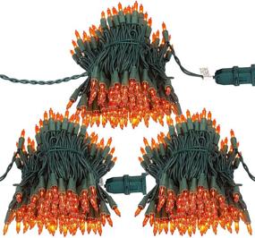 img 3 attached to 🎄 450-Count 116.1ft Orange Christmas String Lights, 3 Sets of 150-Count 38.7ft Waterproof Green Wire Lights for Indoor and Outdoor Party, Home, Patio, Lawn, and Christmas Decoration