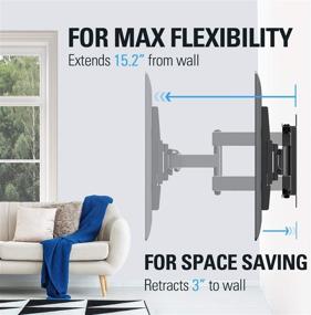 img 1 attached to 🖥️ Mounting Dream Full Motion TV Mount with Swivel and Tilt for 32-55 Inch TV - Max. VESA 400x400mm, 99 lbs. Loading Capacity, 16 inch Studs - MD2380