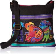 🐶 laurel burch dog and pup art totes crossbody, 10 by 10-inch logo