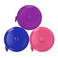 📏 retractable body measuring tape - tailor sewing, medical craft, cloth fabric - flexible, portable pocket size for kids - 60-inch 1.5 meter - blue purple pink logo