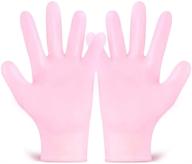 🧤 silicone gel moisturizing gloves & socks for dry skin, cracked hands and feet, full finger waterproof gloves for hands & foot care spa (pink, gloves) logo