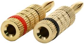 img 2 attached to 🔌 Monoprice Gold Speaker Banana Plugs - 1 Pair, Closed Screw Design for Speaker Wire Connections, Home Theater Systems, Wall Plates, and Beyond with Enhanced SEO