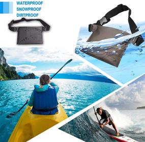 img 3 attached to 🏖️ JOTO Waterproof Waist Pack with Strap - Waterproof Case Dry Bag Pouch for Beach, Swimming, Boating, and Fishing - Protect Cellphone, Camera, Cash, Wallet, Passport from Water and Sand (Black)