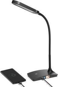 img 4 attached to 💡 TW Lighting IVY20-40BK Ivy LED Desk Lamp with USB Port - Super Bright Small Desk Lamp for Home Office, Perfect as Study Lamp or Bedside Reading Light (Black)