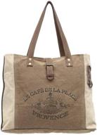 👜 stylish and eco-friendly: myra bags provence upcycled canvas tote bag s-0939 – an ideal companion for fashionable & sustainable carrying logo