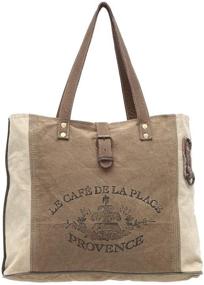 img 4 attached to 👜 Stylish and Eco-Friendly: Myra Bags Provence Upcycled Canvas Tote Bag S-0939 – An Ideal Companion for Fashionable & Sustainable Carrying