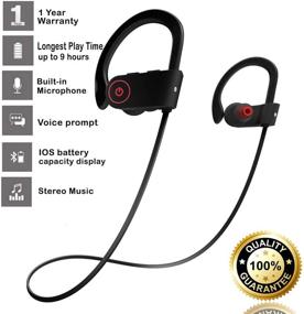 img 3 attached to 🎧 Wireless Headphones 2021: Best Earbuds for Workouts, Sports, and Running - Sweatproof, HD Stereo, Noise Cancelling, 9 Hours Battery with Mic