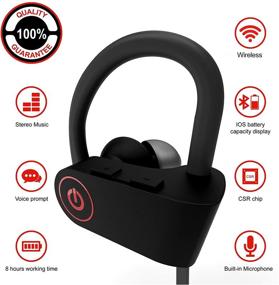 img 2 attached to 🎧 Wireless Headphones 2021: Best Earbuds for Workouts, Sports, and Running - Sweatproof, HD Stereo, Noise Cancelling, 9 Hours Battery with Mic