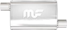 img 1 attached to 🚗 MagnaFlow Performance Muffler Exhaust 4x9 Oval Offset/Offset Straight-Through - Satin Finish - Model 11265