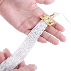 img 1 attached to 🎓 Aneco 12 Pieces Academic Graduation Tassel with Gold 2021 Year Charm Pendant - Elegant White Graduation Tassels with 2021 Year Charm Accessories for Unforgettable Graduate Parties and Ceremonies