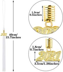 img 3 attached to 🎓 Aneco 12 Pieces Academic Graduation Tassel with Gold 2021 Year Charm Pendant - Elegant White Graduation Tassels with 2021 Year Charm Accessories for Unforgettable Graduate Parties and Ceremonies