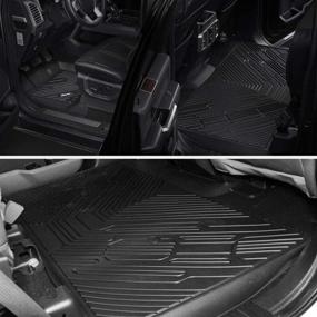 img 1 attached to LASFIT Floor Mats: All-Weather Car Liners for Ford F-150 2015-2021 SuperCrew with 🚗 Front Bucket Seat and Rear Seat Without Under-Seat Fold-Flat Storage - 1st & 2nd Row