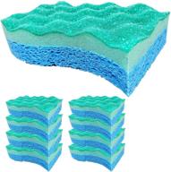 🧽 jinclean 9 pack of wave technology 3-layer dual side sponges - non-scratch & deep clean for washing dishes, kitchen, pan, pot, grill, heavy cleaning logo