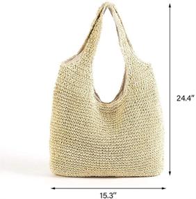 img 3 attached to 👜 QTKJ Hand Woven Shoulder Handle Handbag: Stylish Women's Handbags & Wallets