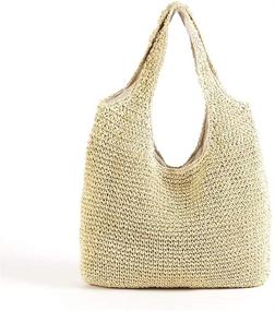 img 4 attached to 👜 QTKJ Hand Woven Shoulder Handle Handbag: Stylish Women's Handbags & Wallets