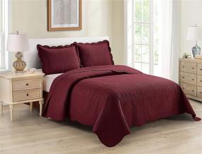 img 2 attached to Home Collection Embossed Bedspread Burgundy