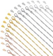 📿 pp opount 32 pack 4 colors necklace chains with pinch clasp bails - perfect for jewelry making (18inch/2mm) logo