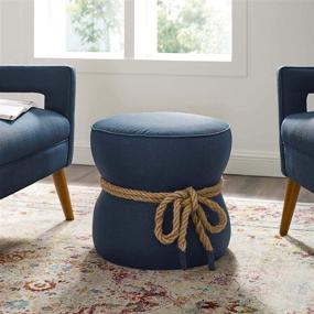 img 4 attached to 🔵 Stylish and Versatile Modway Beat Blue Upholstered Fabric Nautical Rope Round Ottoman