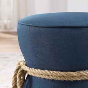 img 3 attached to 🔵 Stylish and Versatile Modway Beat Blue Upholstered Fabric Nautical Rope Round Ottoman