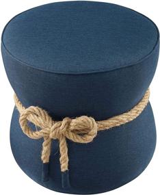 img 1 attached to 🔵 Stylish and Versatile Modway Beat Blue Upholstered Fabric Nautical Rope Round Ottoman