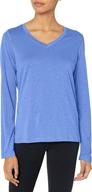 👚 hanes ladies' cooldri performance long sleeve v-neck t-shirt логотип