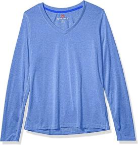 img 2 attached to 👚 Hanes Ladies' Cooldri Performance Long Sleeve V-neck T-Shirt