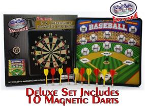 img 3 attached to 🎯 Matty's Toy Stop Deluxe 2-in-1 Reversible Magnetic Dartboard with 10 Darts: Standard Darts & Baseball Games Exclusive