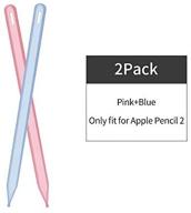 🎨 perfectsight 2 pack silicone sleeve for apple pencil 2nd gen, light pink + blue pen skin cover – soft protective grip holder with 2 nib covers accessories for ipad pencil logo