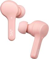 jvc gumy haa7tp - наушники без проводов в тесте силы pink с bluetooth 5.0, защитой ipx4 от воды и длительным 15-часовым сроком службы аккумулятора. логотип