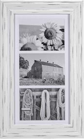 img 4 attached to 🖼️ Malden International Designs White Wash Whitman 3 Opening Collage Wood Picture Frame, 5 by 7-Inch