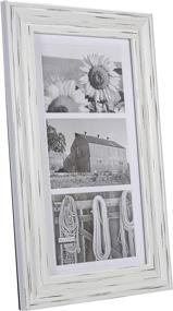 img 3 attached to 🖼️ Malden International Designs White Wash Whitman 3 Opening Collage Wood Picture Frame, 5 by 7-Inch