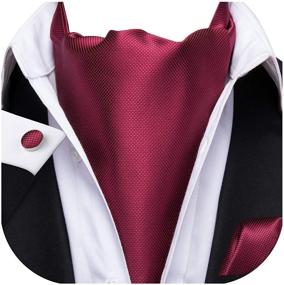 img 4 attached to 👔 Burgundy Handkerchief Jacquard Cravat by Dubulle: Optimized Accessory for Men's Ties, Cummerbunds & Pocket Squares