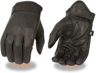 🧤 mg7510 men's black short wrist leather gloves with gel palm by milwaukee leather logo