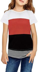 img 3 attached to Colorblock T Shirts for Girls - Asvivid Elegant Children's Clothing