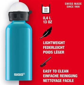 img 3 attached to 👧 SIGG Kids Water Bottle KBT Waterfall, 0.4 L (13 oz), Lightweight & Leakproof Metal BPA-Free Water Bottle for Kids - Simple Modern Design