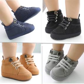 img 3 attached to 👶 Soft Ankle Boots for Baby Boys and Girls - Anti-Slip Sneakers for Toddler First Walkers and Newborns - Crib Shoes for Improved Stability