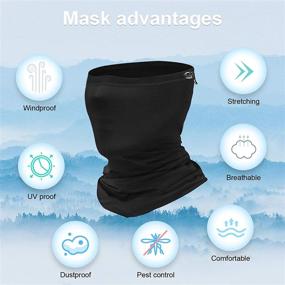 img 3 attached to 🧣 Sheenwang Neck Gaiter- Adjustable Gaiter Mask, Multipurpose Cloth Face Mask Bandana Balaclava Cover Scarf for Men, Women, Boys (Pack of 2)