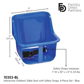 img 3 attached to Blue 4-Piece Set: Factory Direct Partners-10353 Interactive Children's Table Replacement Kit with 2 Toddler Bucket Seats and 2 Safety Straps for Baby Activity Table