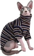 🐾 vintage stripes sphynx hairless cat cotton t-shirts - cute and breathable pet clothes for cats & small dogs логотип