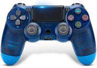 🎮 upgraded wireless bluetooth ps4 controller - ocean blue gamepad with touch panel, dual vibration, audio function, anti-slip grip - compatible with playstation 4/pro/slim and pc логотип