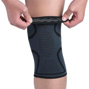 img 1 attached to 🏋️ Medium 2 Pack Knee Brace - Compression Sleeve for Men and Women, Ideal for Knee Pain, Weightlifting, Meniscus Tear, Arthritis Relief