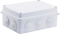 🔒 dustproof waterproof junction box: lusumtly ip65 abs plastic electrical boxes, indoor & outdoor power cord enclosure - universal diy case (white, 5.9 x 4.3 x 2.8 inch) логотип