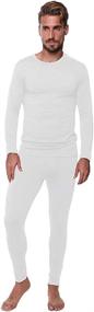 img 4 attached to 🩳 Men's Fleece Lined Thermal Long John Set as Soft Base Layer - Warm Long Sleeve Shirt and Bottoms